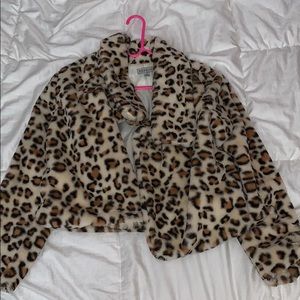 Cropped Cheetah fur coat